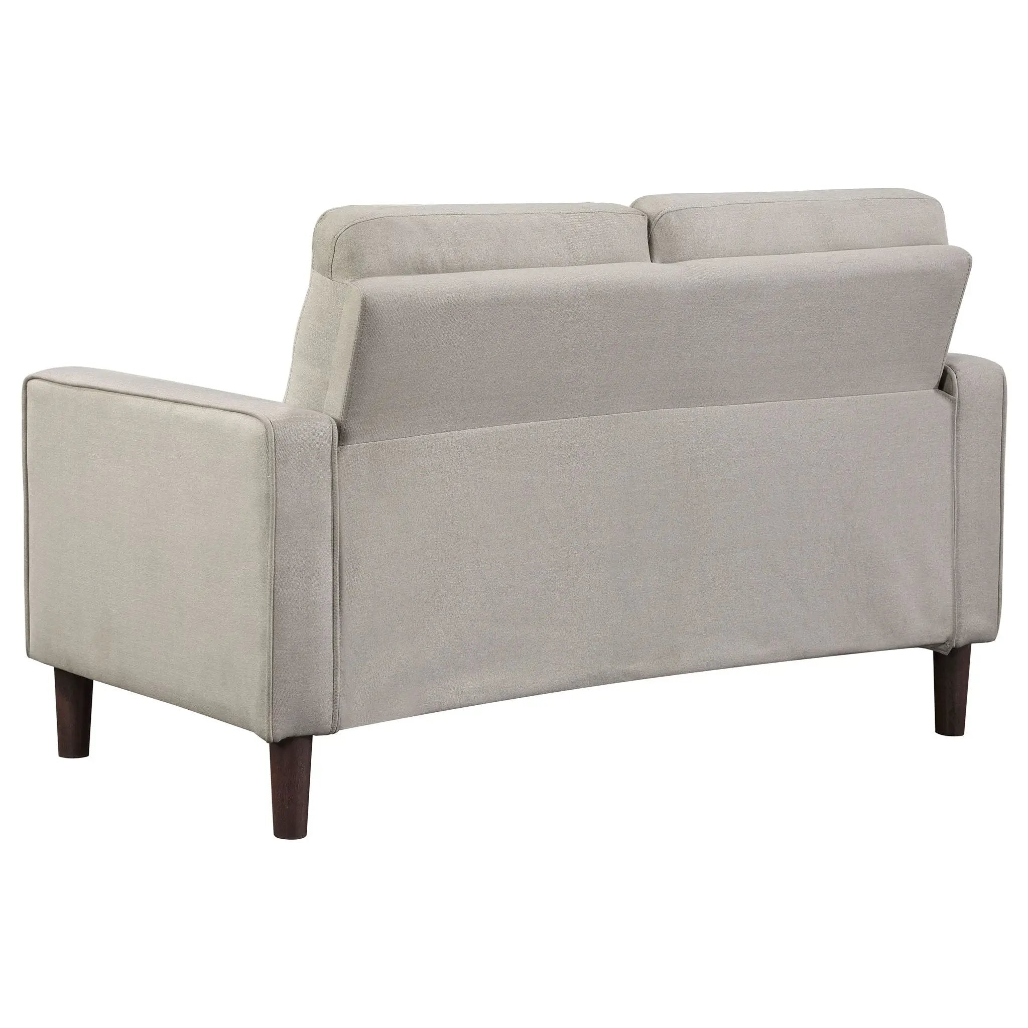 Bowen Upholstered Track Arm Tufted Loveseat Beige by Unique Piece Furniture