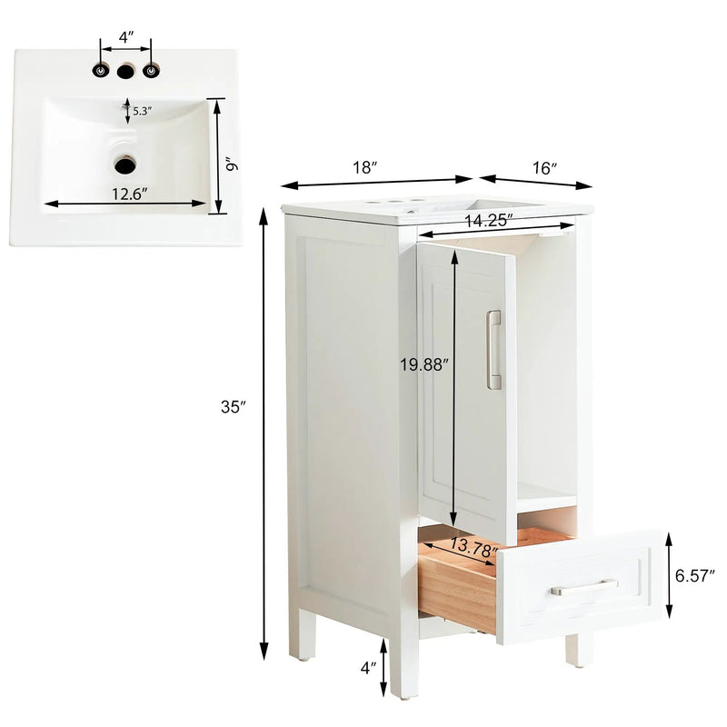 Fully Assembled 18'' Bathroom Vanity by HouseOfZazla
