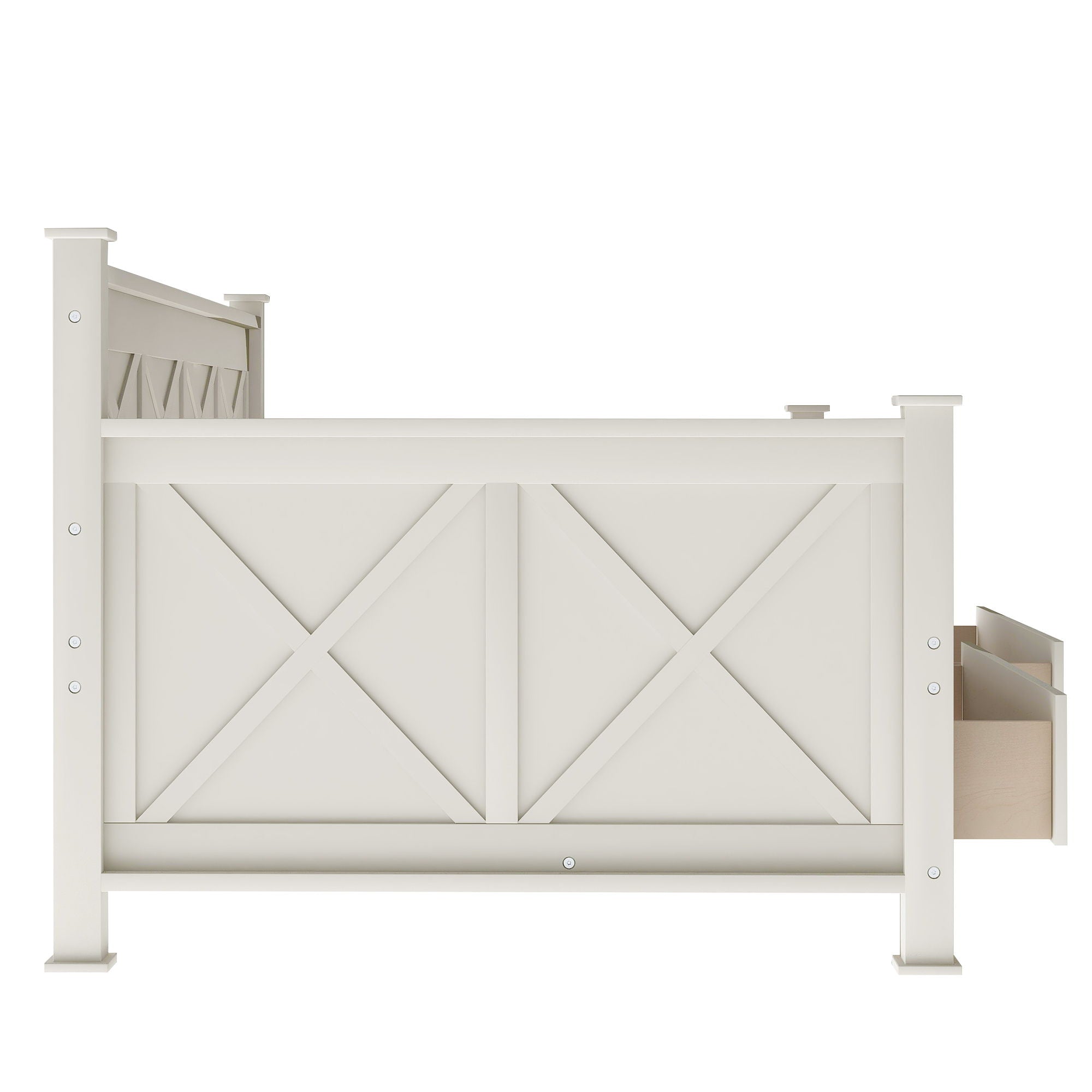 Modern Daybed With 2 Large Drawers, X Shaped Frame by HouseOfZazla