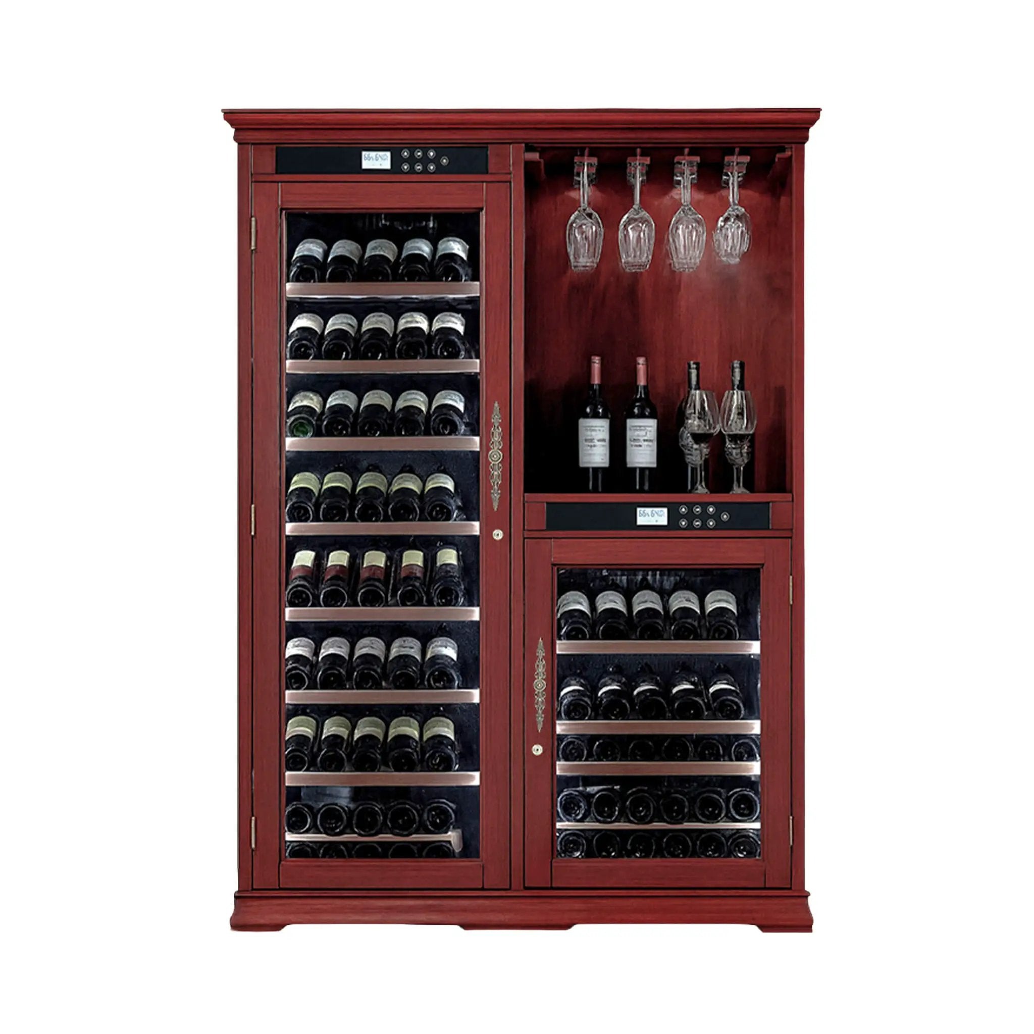 Nuvia 158-Bottle Wooden Wine Cooler Cabinet With Adjustable Temperature And Vacuum Insulation Doors (SAK91827) by SAKSBY WHOLESALE