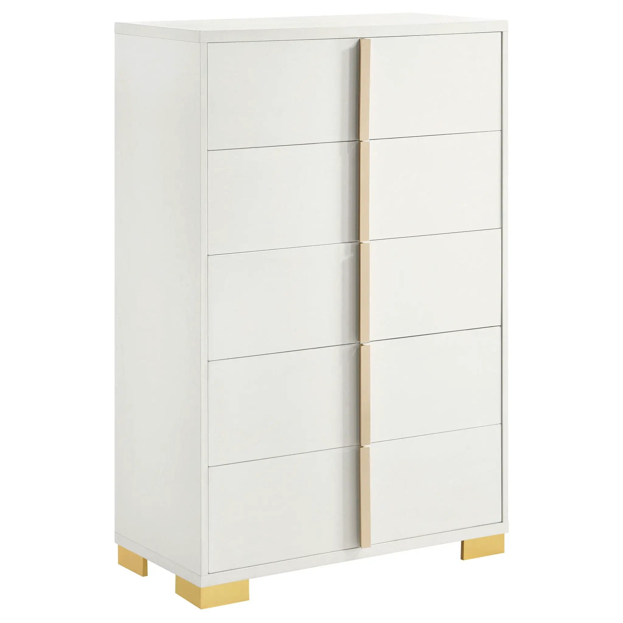 Marceline 5-drawer Bedroom Chest White by Unique Piece Furniture