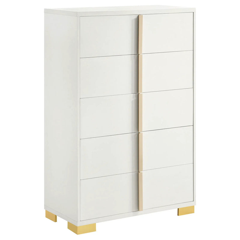 Marceline 5-drawer Bedroom Chest White by Unique Piece Furniture