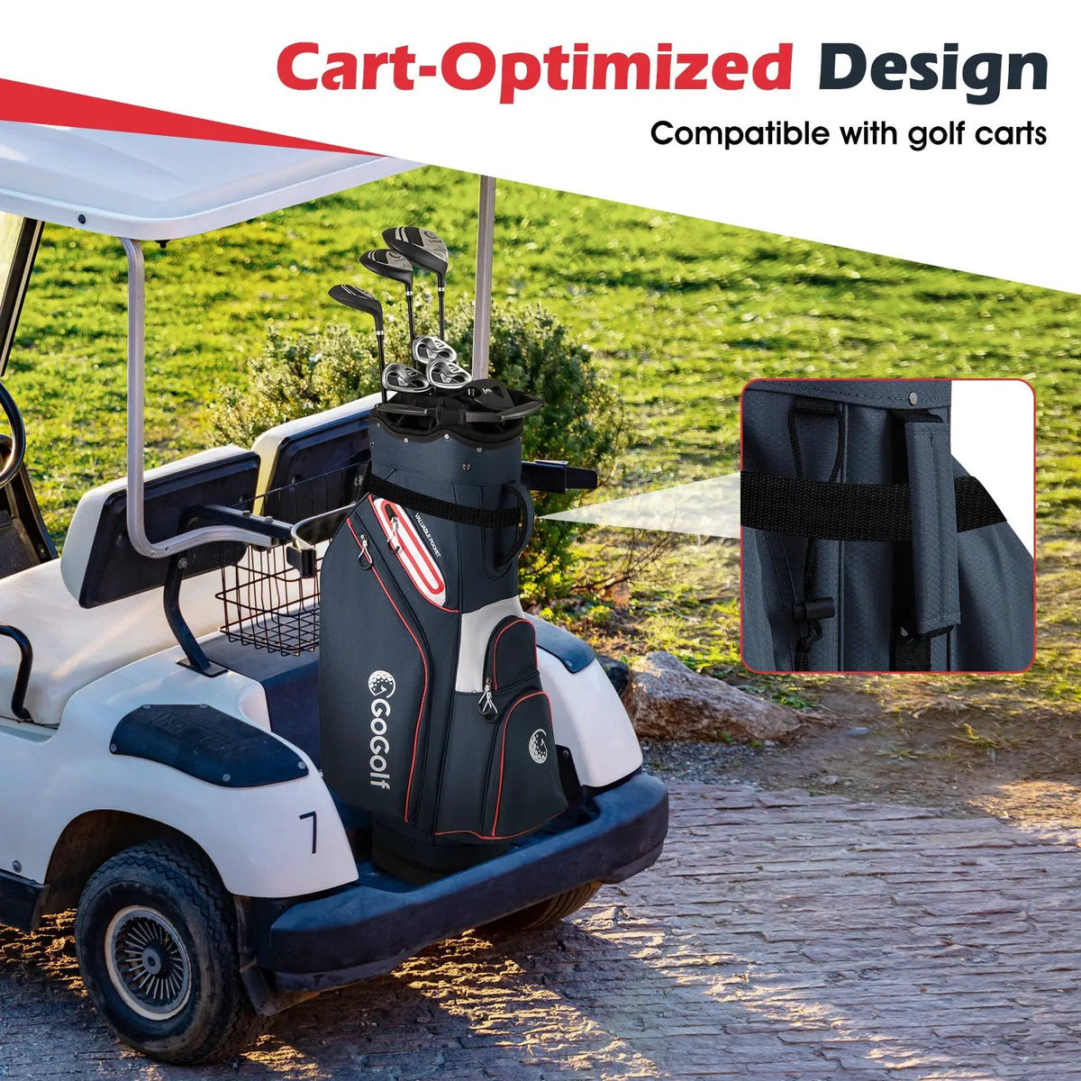 Golf Cart Bag Lightweight Portable Golf Club Organizer Bag, photo 14 of 16