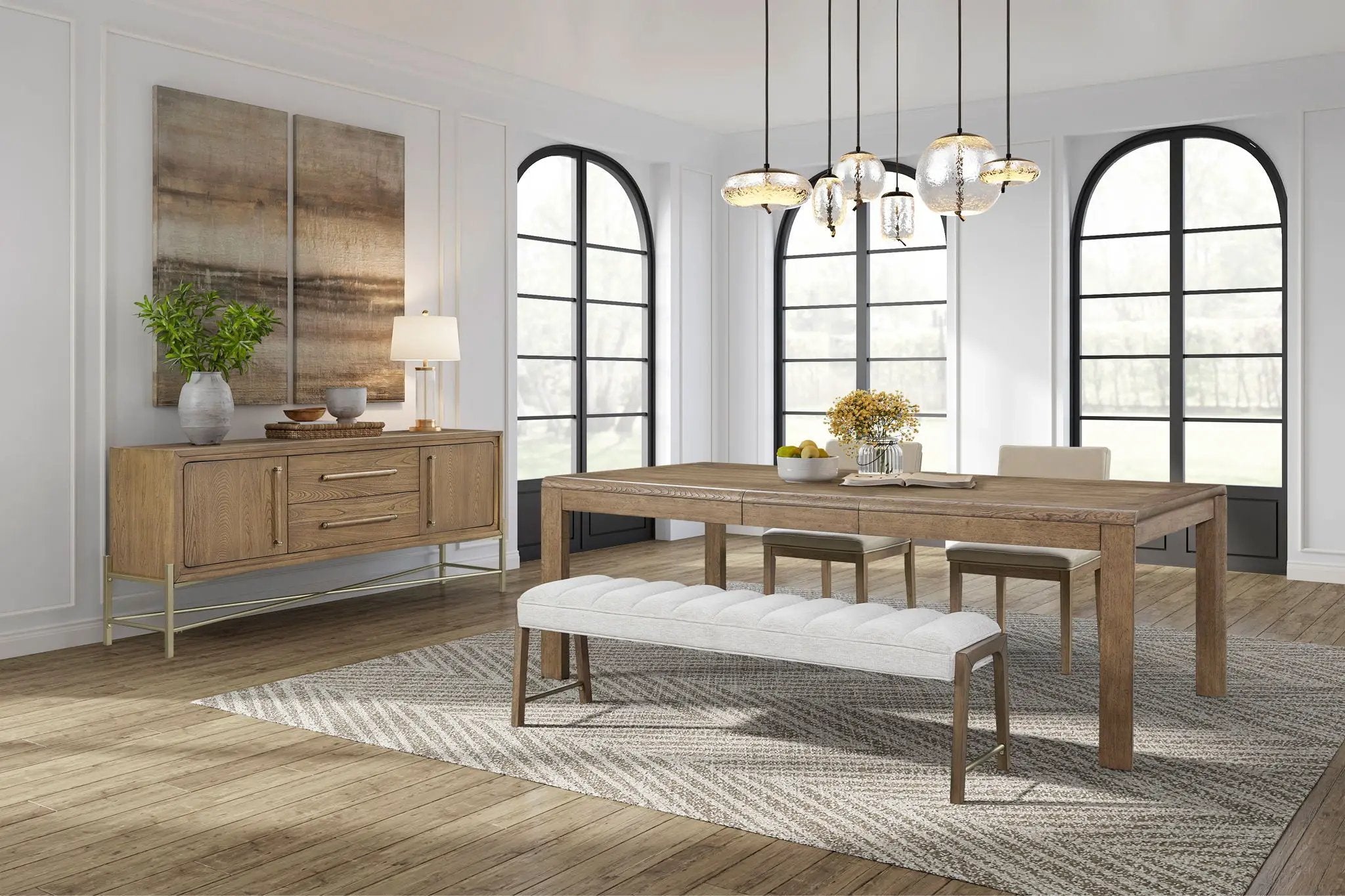 Dining Table With Leaf - Light Brown by Unique Piece Furniture