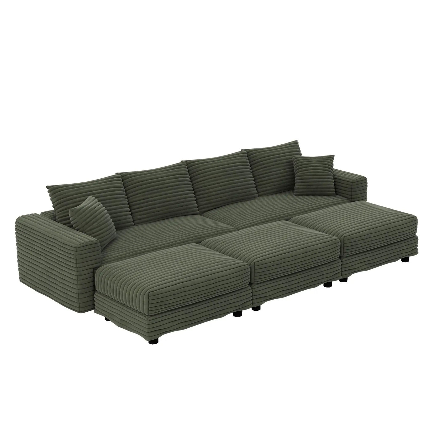 Convertible Deep Seat Sofa With Soft Pillows And Ottomans by HouseOfZazla