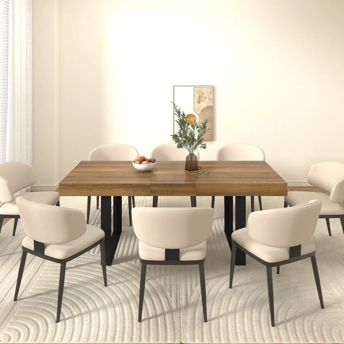 Rectangle Extendable Dining Table for 6-10 People by HouseOfZazla