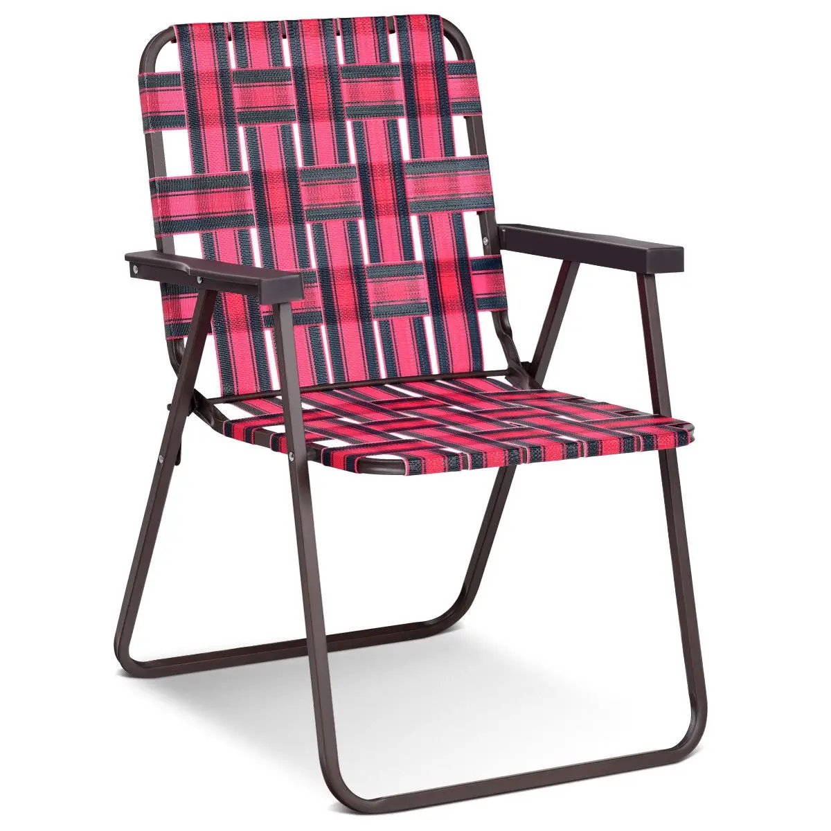 6 Pieces Folding Beach Chair Camping Lawn Webbing Chair, photo 8 of 17
