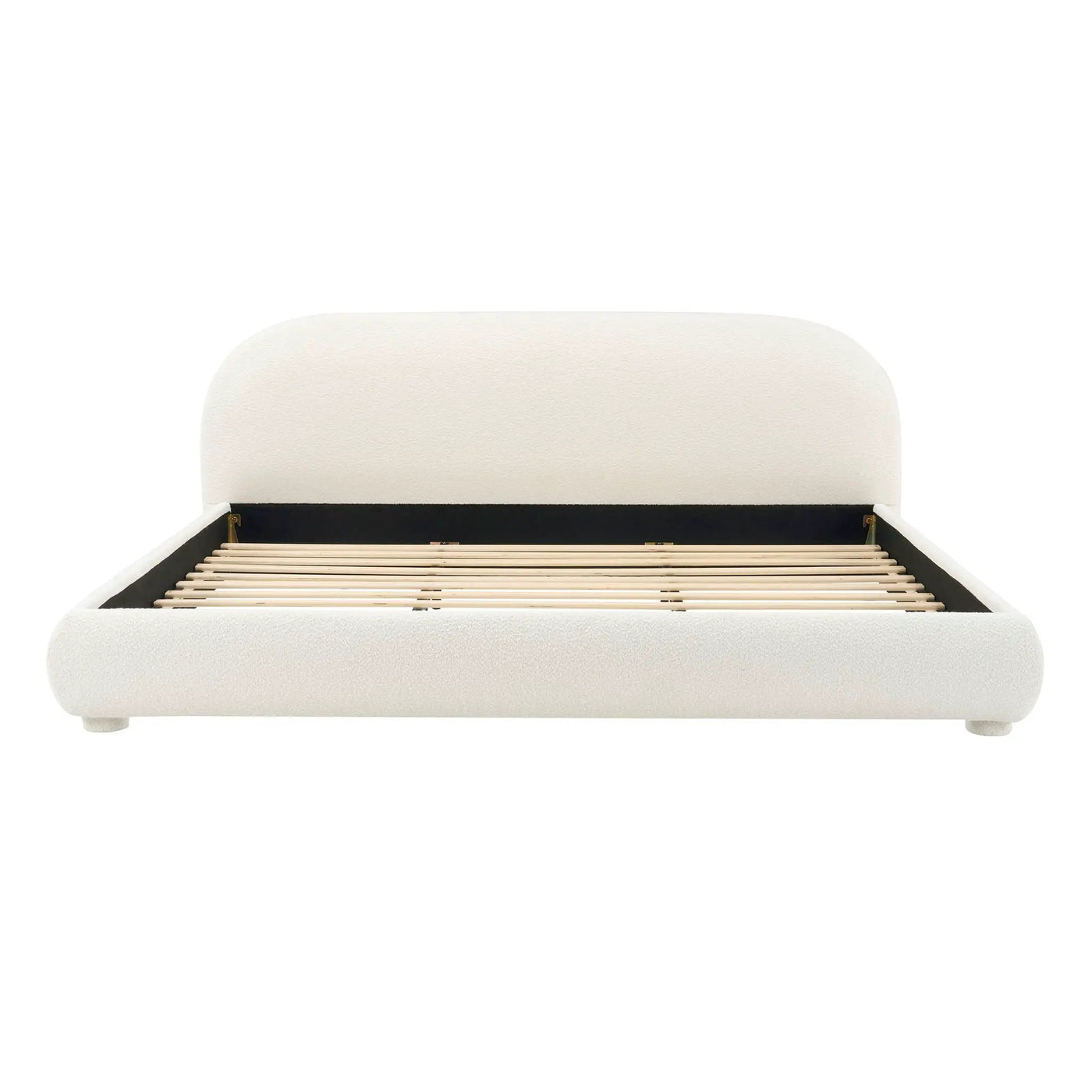 Upholstered Simple Modern Bedroom Bed With Curved Headboard by HouseOfZazla