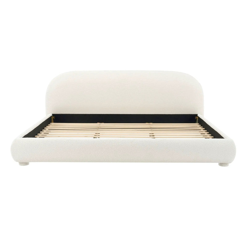 Upholstered Simple Modern Bedroom Bed With Curved Headboard by HouseOfZazla