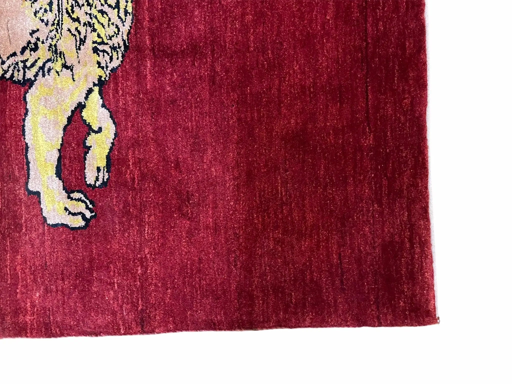 3 X 5 Handmade New Vintage Rug Quality Wool Lion Red Veggy Dyes Hand-Knotted by Jewel Rugs