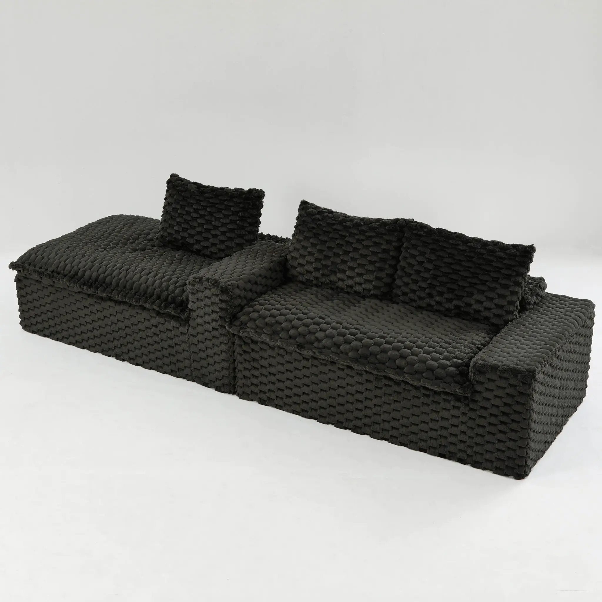 Modular Sofa, Convertible Twin Seat With Chaise Lounge by Unique Piece Furniture