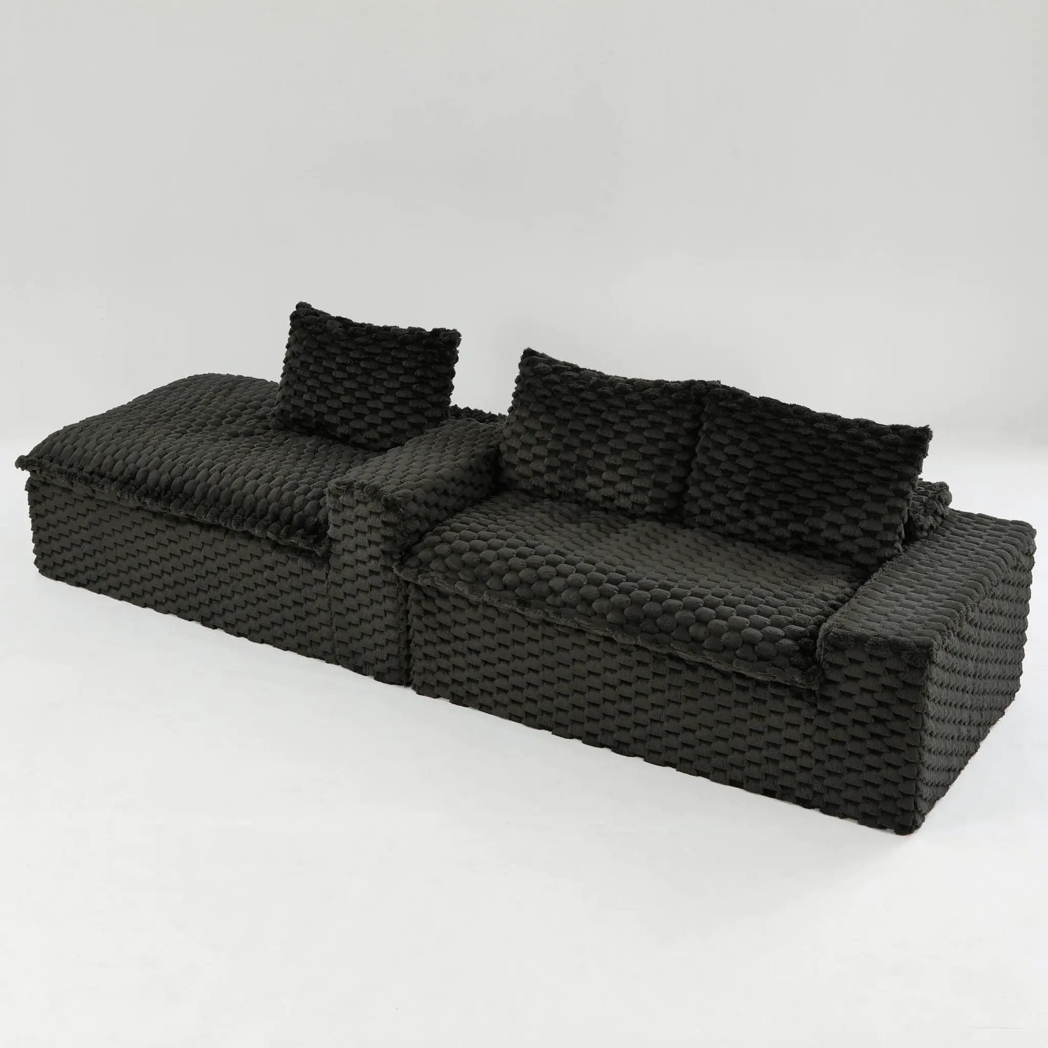 Modular Sofa, Convertible Twin Seat With Chaise Lounge by Unique Piece Furniture