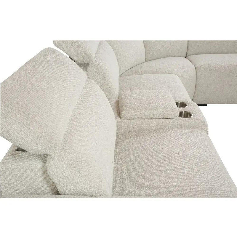 Dayana - Power Motion Sectional Sofa - Beige Boucle by Unique Piece Furniture
