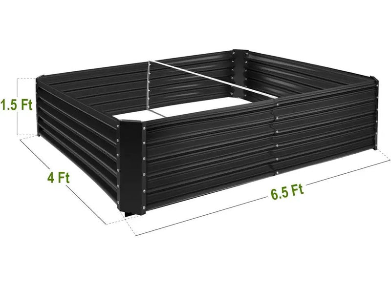 Brand New UOPASD Galvanized Raised Garden Bed kit, 6.5x4x1.5ft Metal Large Planter Box, Stock Tank Outdoor for Vegetables, Flowers, Herbs Black Grey by Selzalot