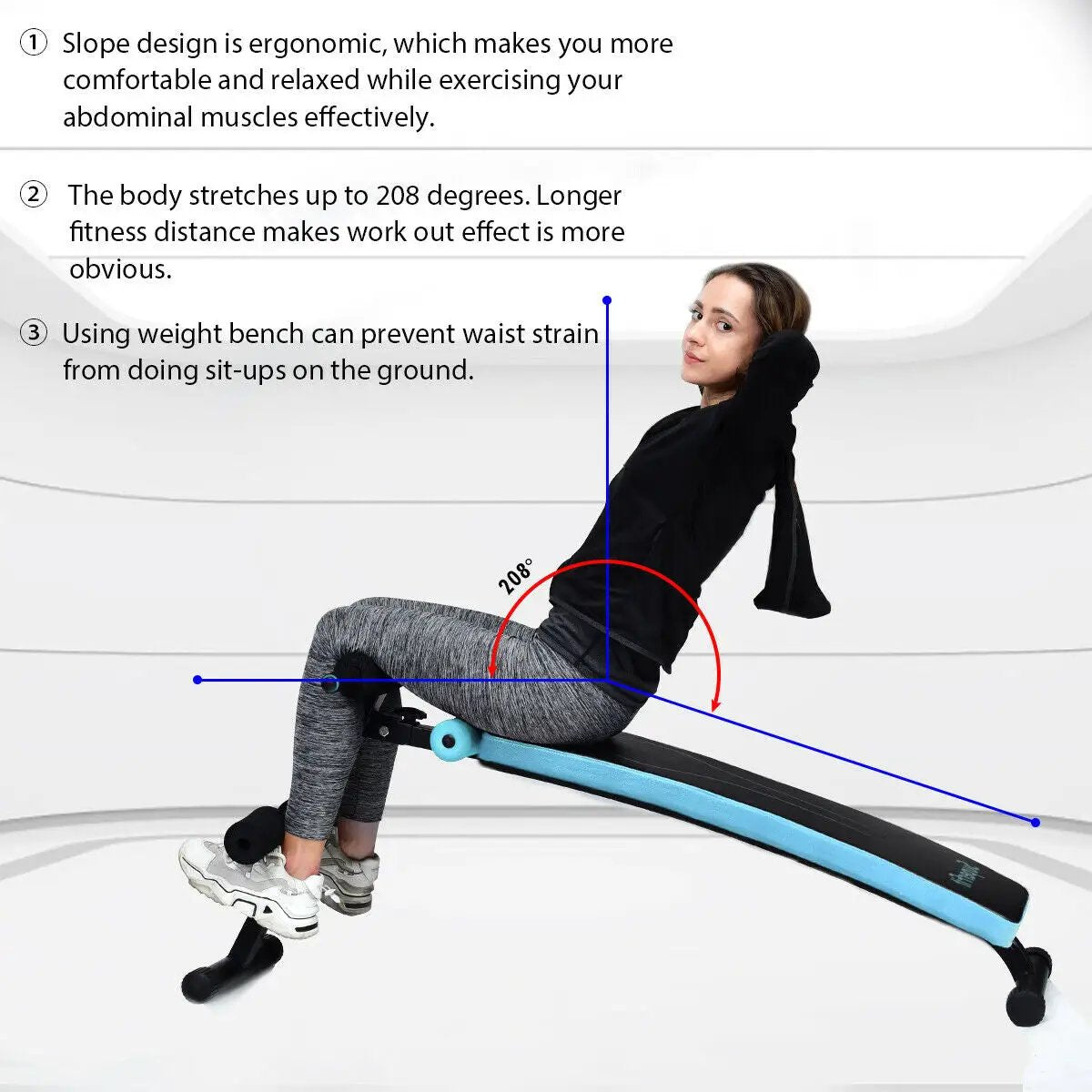 Folding Weight Bench Adjustable Sit-up Board Workout Slant Bench, photo 6 of 9