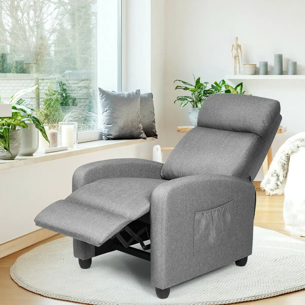 Recliner Sofa Wingback Chair with Massage Function by DirectDeals