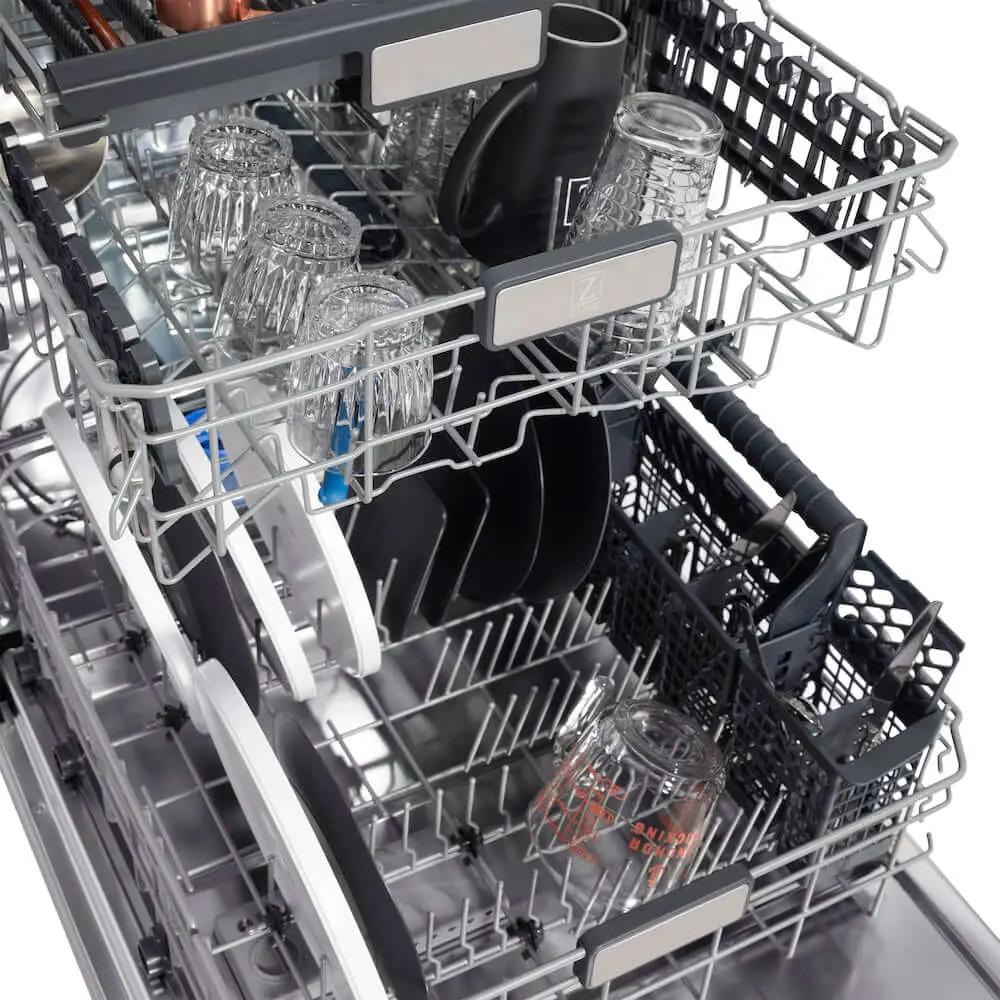 ZLINE Autograph Edition 24" Tall Tub Dishwasher, Custom Panel Ready, Matte Black DWMTZ-24-MB by Farmhouse Kitchen and Bath