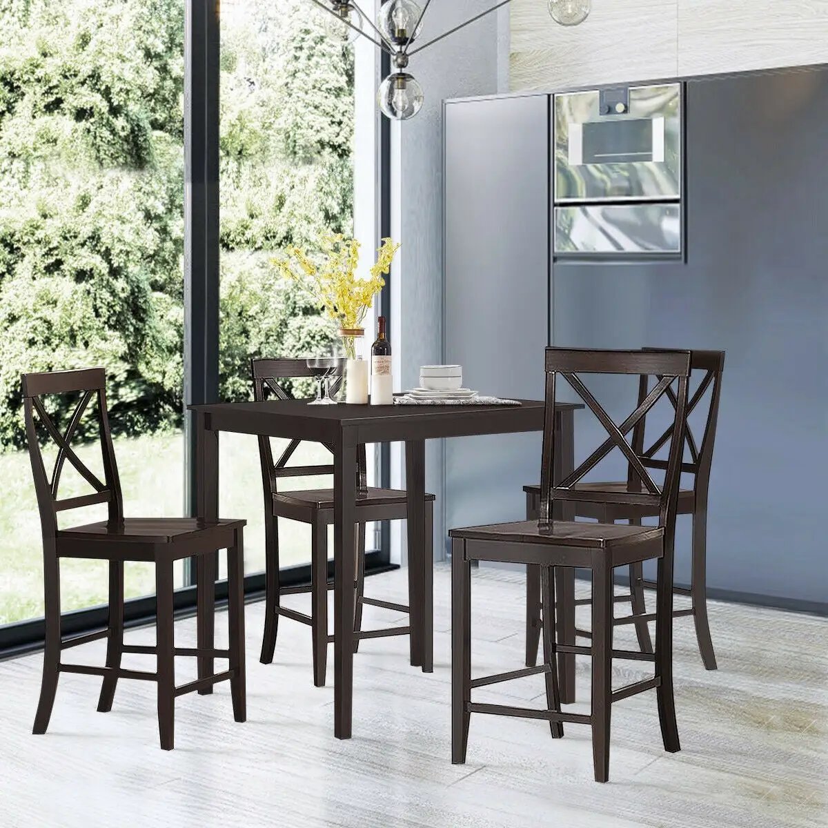24 Inch 2 Pack Rubber Wood Frame Kitchen Chairs by DirectDeals