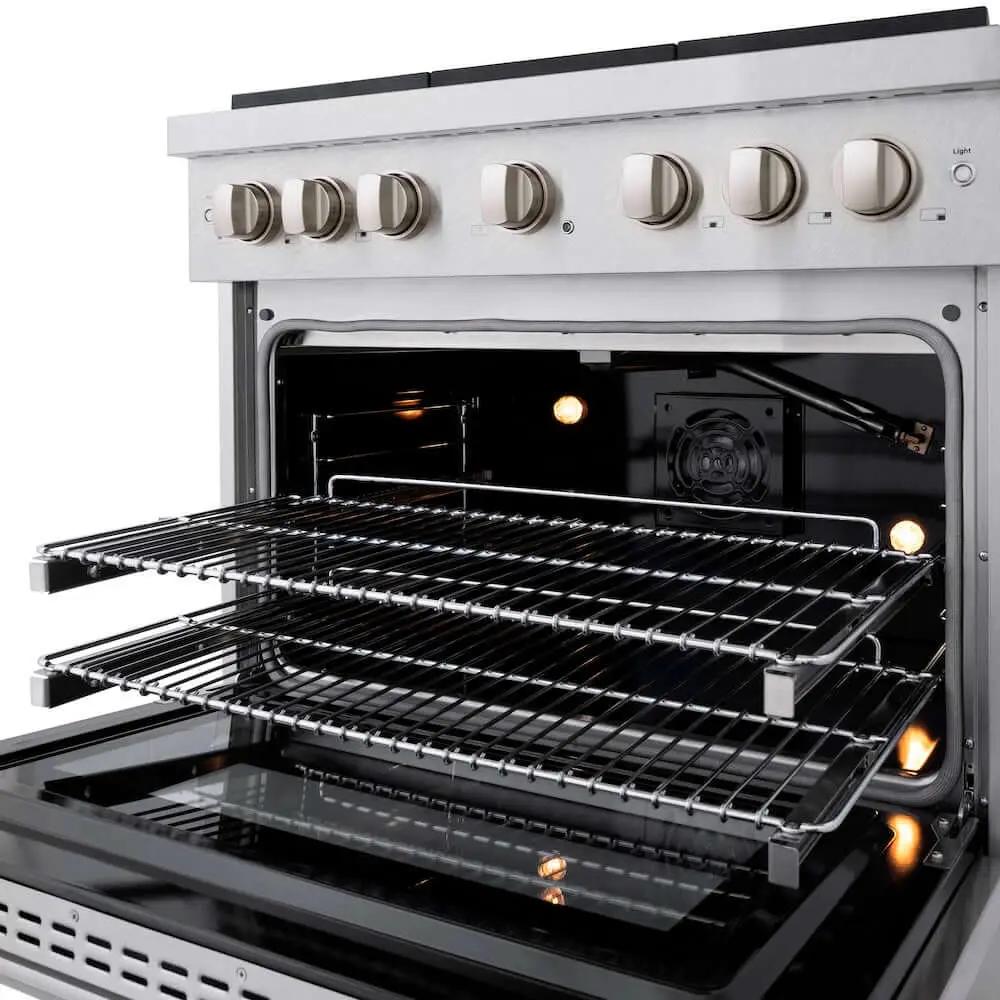 ZLINE 36"Gas Range, Convection Gas Oven , DuraSnow® Stainless Steel, SGRS-36 by Farmhouse Kitchen and Bath