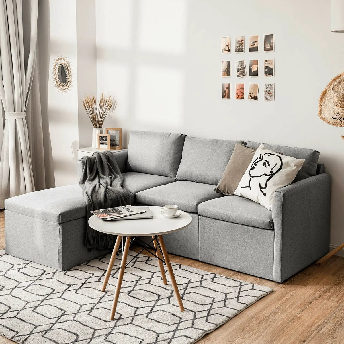 Convertible L-Shaped Sectional Sofa Couch with Reversible Chaise, photo 14 of 24