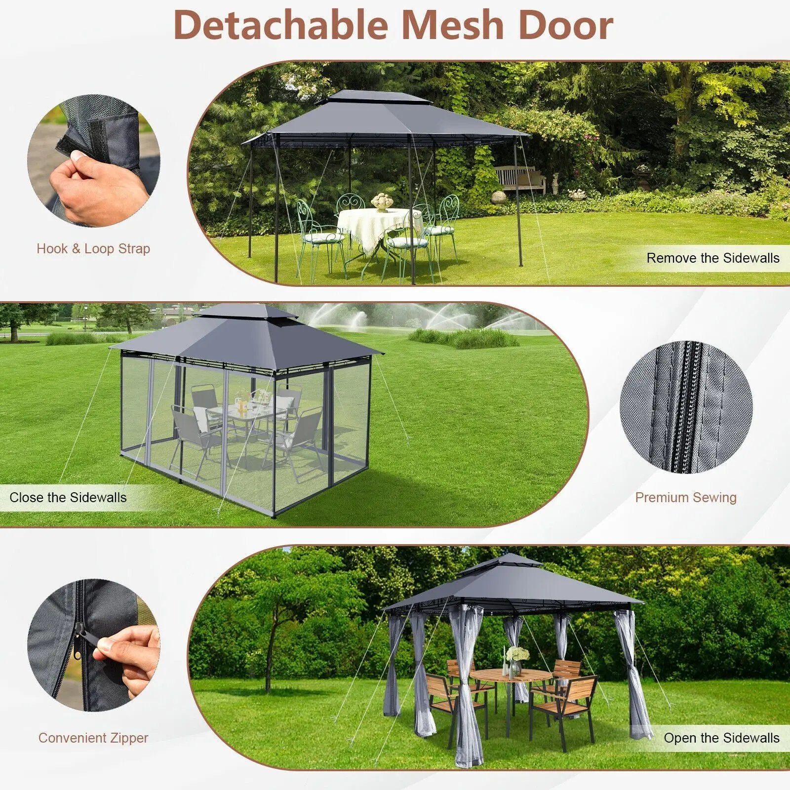 10 Feet x 13 Feet Tent Canopy Shelter with Removable Netting Sidewall by DirectDeals