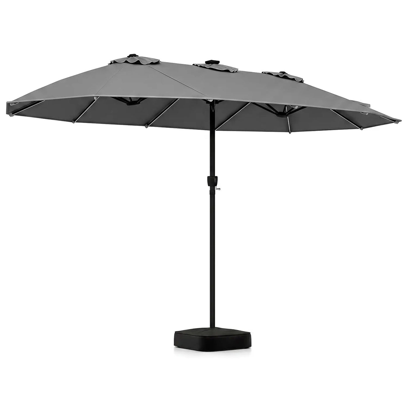 15.5 ft Patio Umbrella with Solar LED Lights and Base by DirectDeals