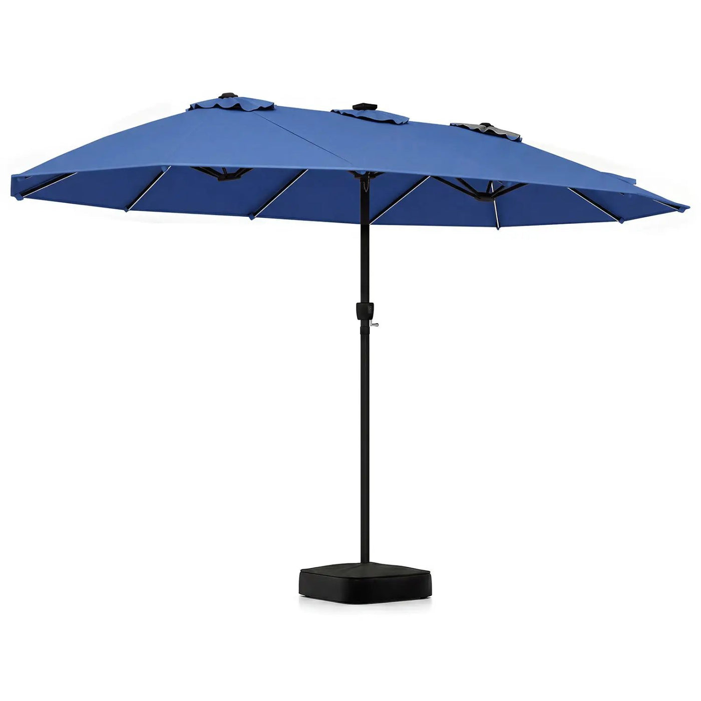 15.5 ft Patio Umbrella with Solar LED Lights and Base by DirectDeals