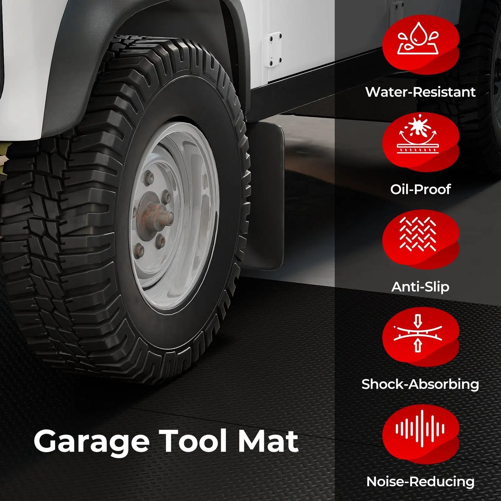 15.5 x 7.7 FT Garage Tool Mats 7 mm Thickened PE Mechanic Pads Pack of 4 by DirectDeals
