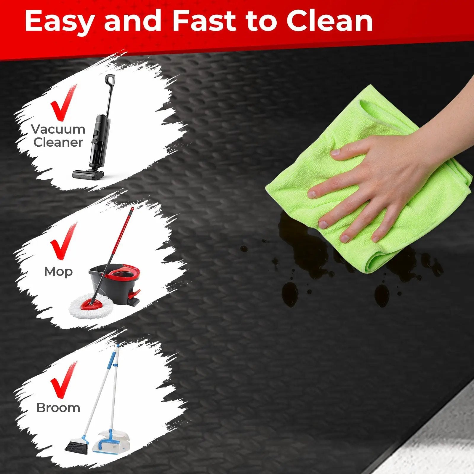 15.5 x 7.7 FT Garage Tool Mats 7 mm Thickened PE Mechanic Pads Pack of 4 by DirectDeals