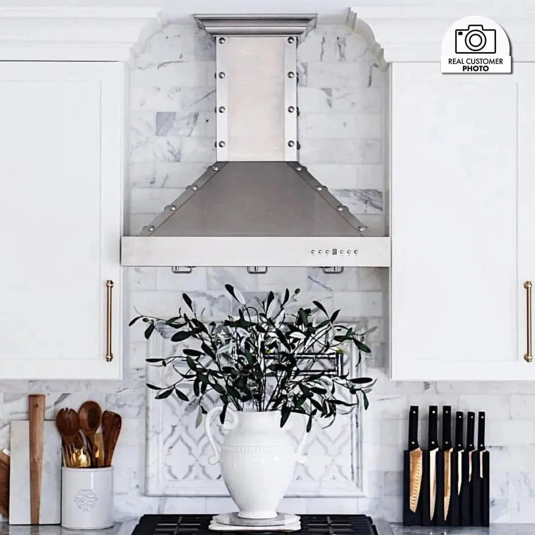 ZLINE 36" Designer Series Stainless Island Range Hood, KB2i-4SSXS-36 by Farmhouse Kitchen and Bath