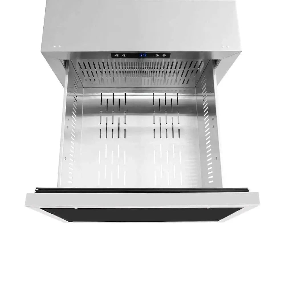 ZLINE 24" Touchstone 168 Can Outdoor-Rated Dual Refrigerator Drawer, Panel Matte Black, RDSPOZ-24-MB by Farmhouse Kitchen and Bath