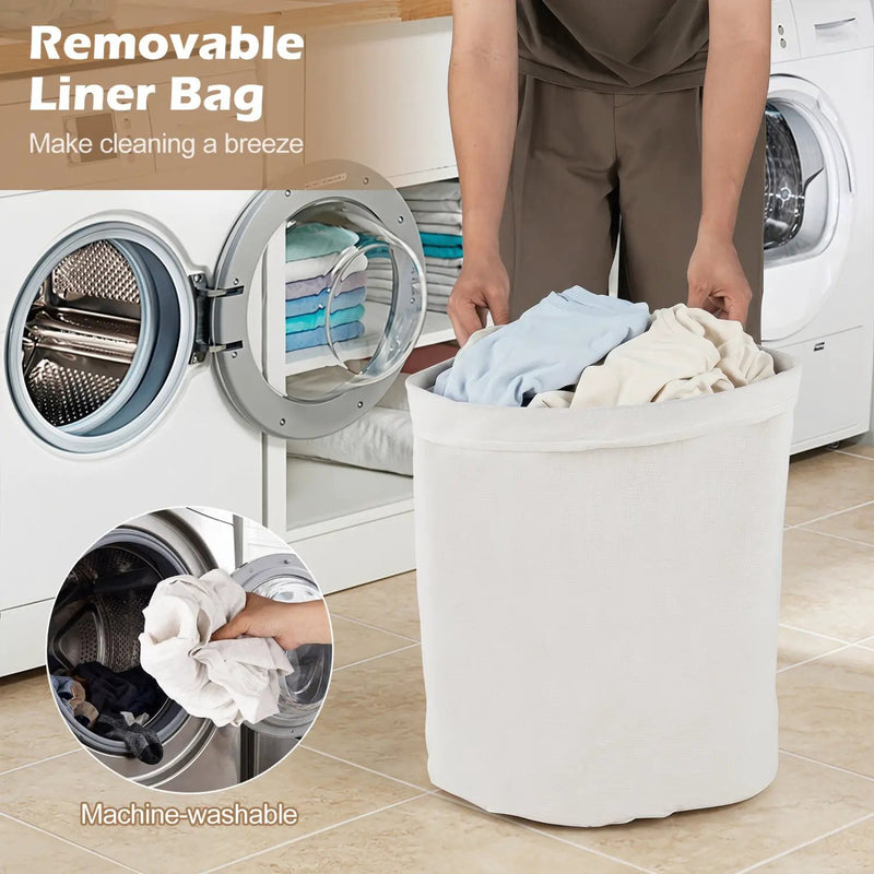 15 Gallon Bamboo Laundry Hamper with Removable Liner by DirectDeals