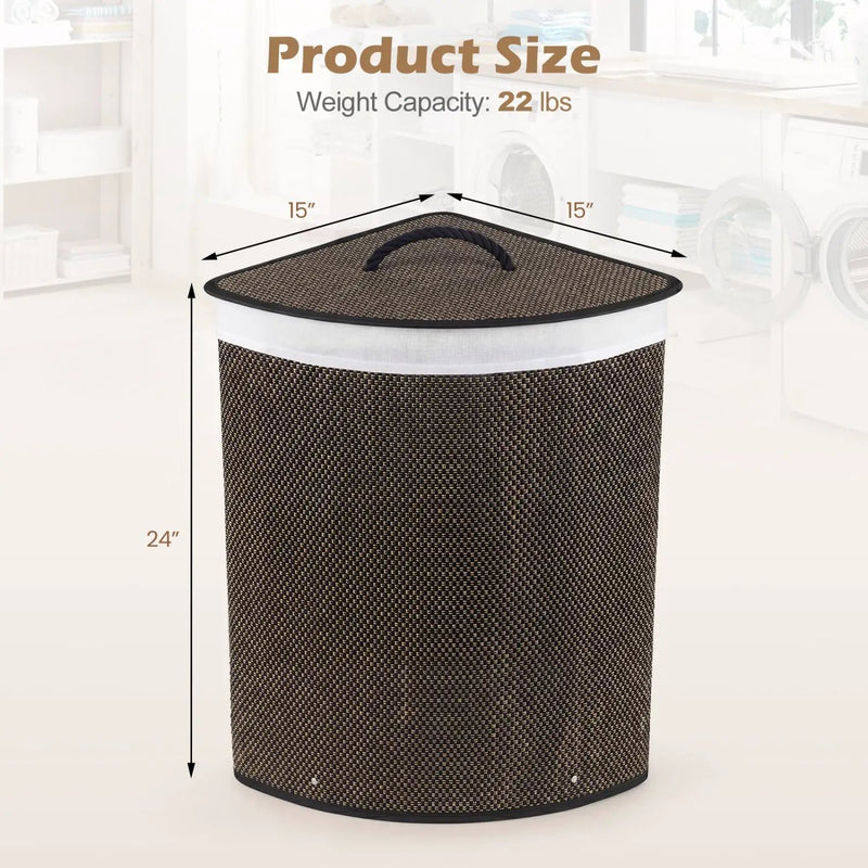15 Gallon Bamboo Laundry Hamper with Removable Liner by DirectDeals