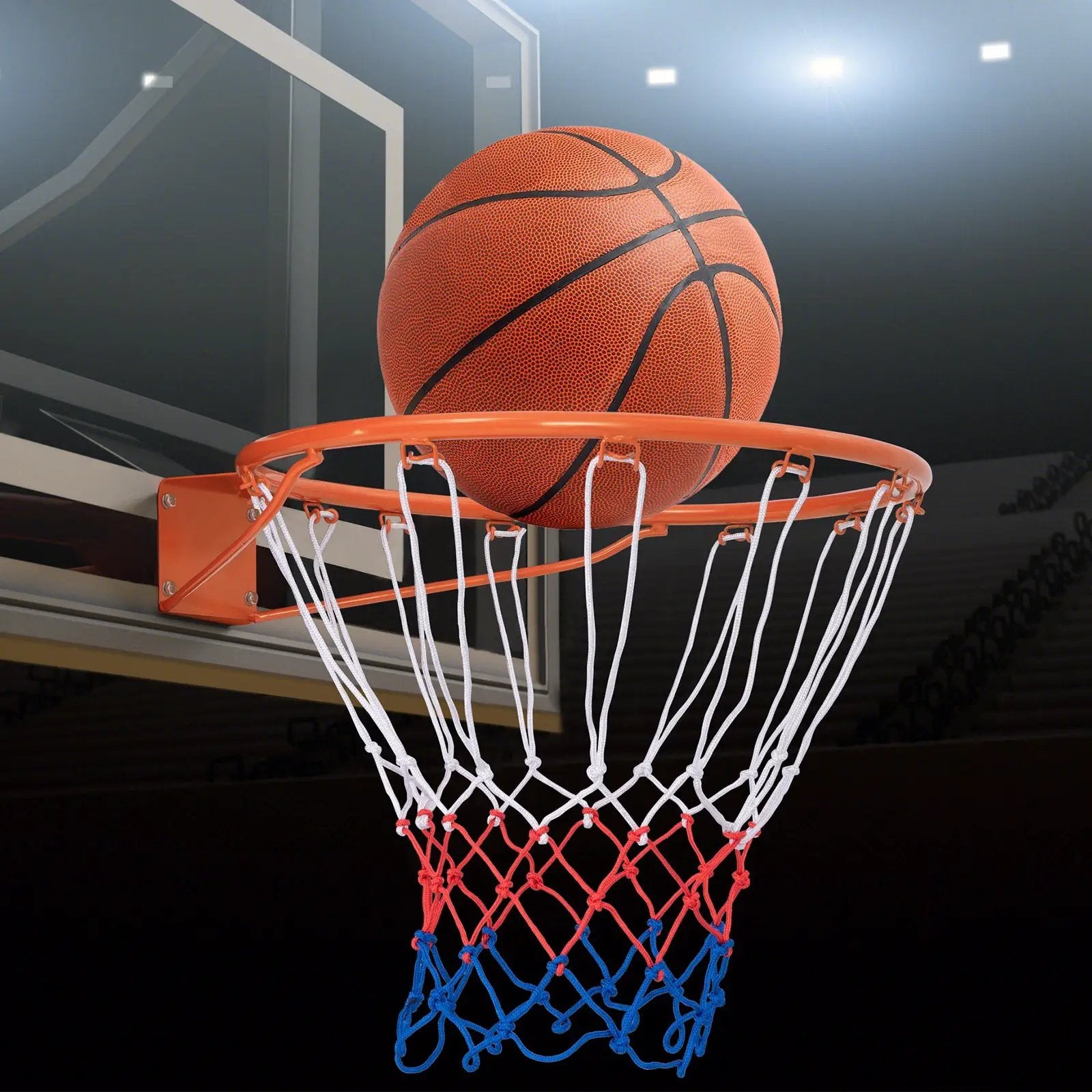 15 Inch Basketball Rim Goal Replacement with All Weather Net and Mounting Hardware by DirectDeals