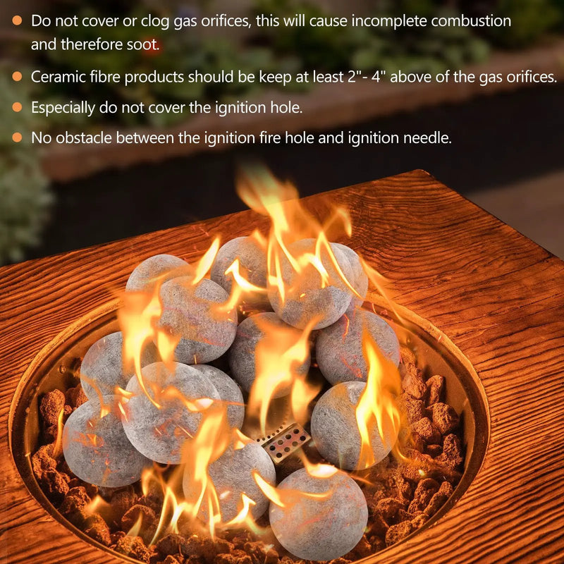 15 Pieces Ceramic Fiber Fire Balls for Outdoor Use-Gray by DirectDeals