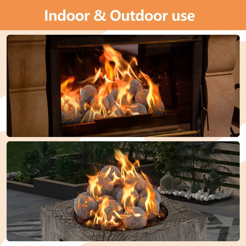 15 Pieces Ceramic Fiber Fire Balls for Outdoor Use-Gray by DirectDeals