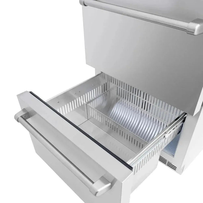 ZLINE 24" Touchstone 168 Can Outdoor-Rated Dual Refrigerator Drawer, Stainless Steel, RDSO-ST-24 by Farmhouse Kitchen and Bath