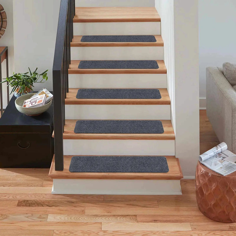 Basic Stair Tread Rugs, Light Gray by Boutique Rugs