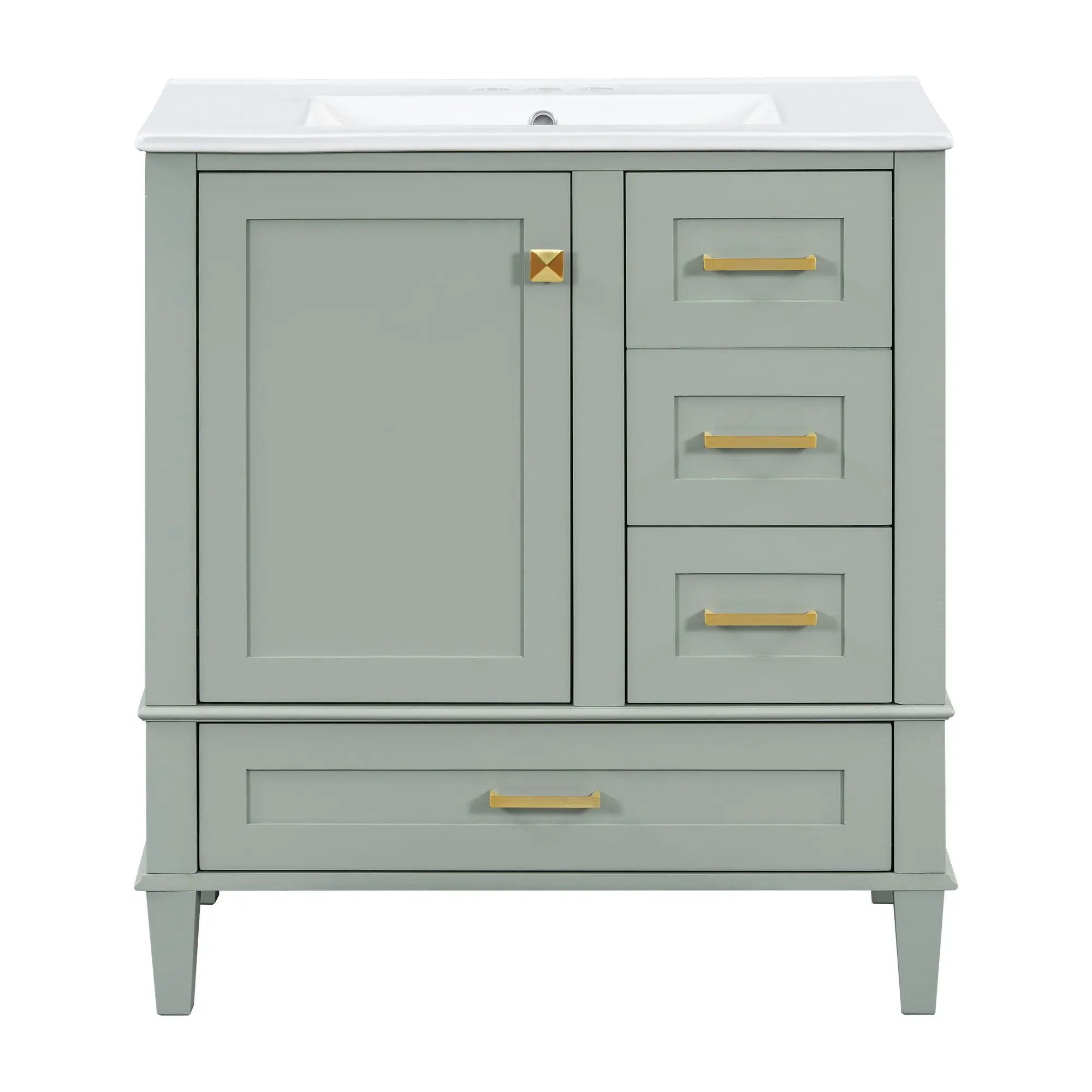 Bathroom Vanity, Modern Bathroom Cabinet With Sink Combo Set, Bathroom Storage Cabinet With A Soft Closing Door And 3 Drawers, Solid Wood Frame by Unique Piece Furniture