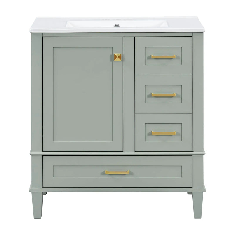 Bathroom Vanity, Modern Bathroom Cabinet With Sink Combo Set, Bathroom Storage Cabinet With A Soft Closing Door And 3 Drawers, Solid Wood Frame by HouseOfZazla