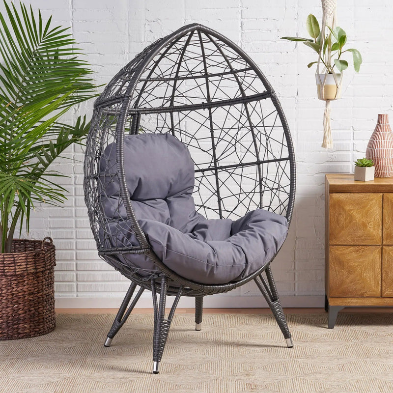 Cosmos - Round Hammered Iron Teardrop Chair by HouseOfZazla