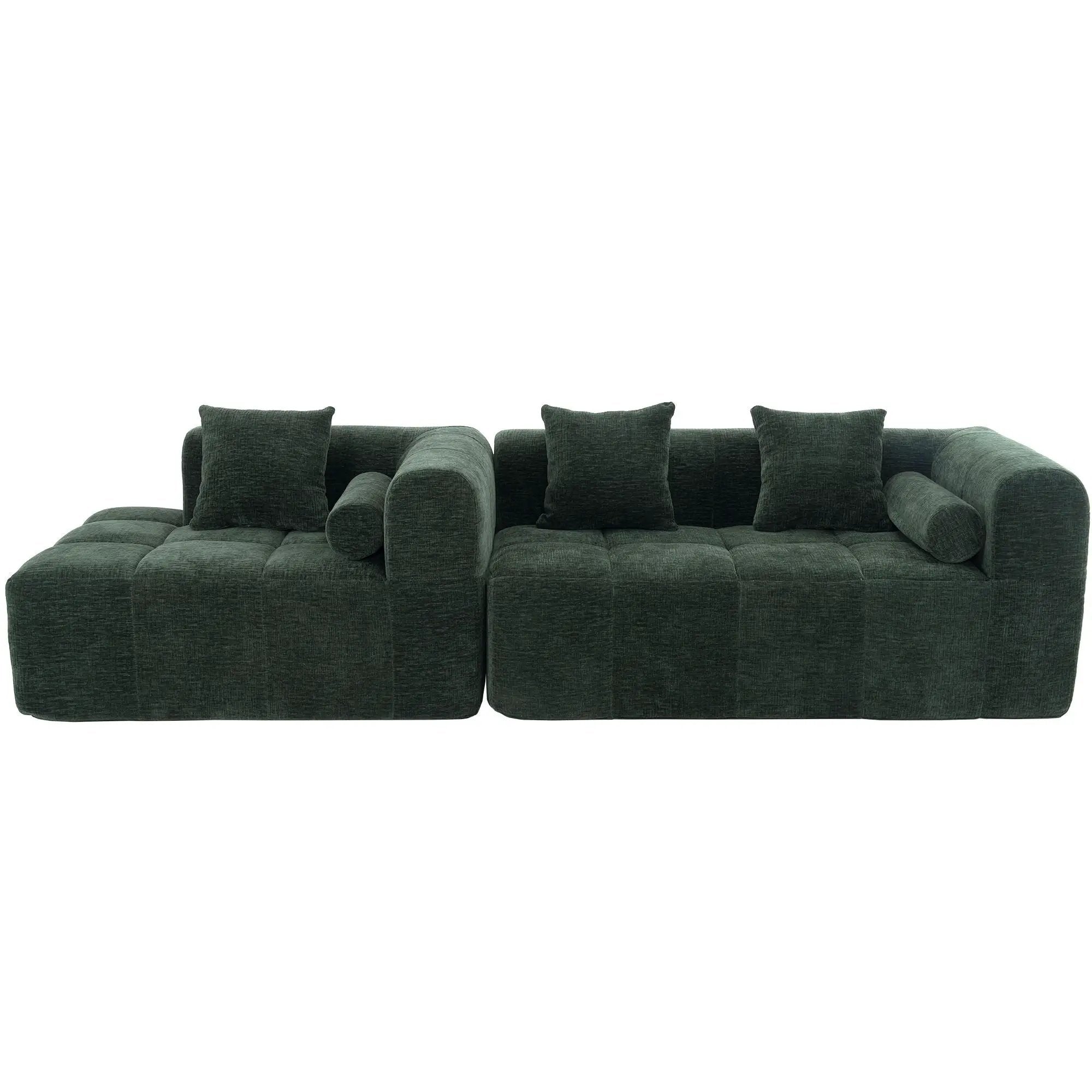 Sectional Free Combined Sofa With 2 Side Pockets by HouseOfZazla