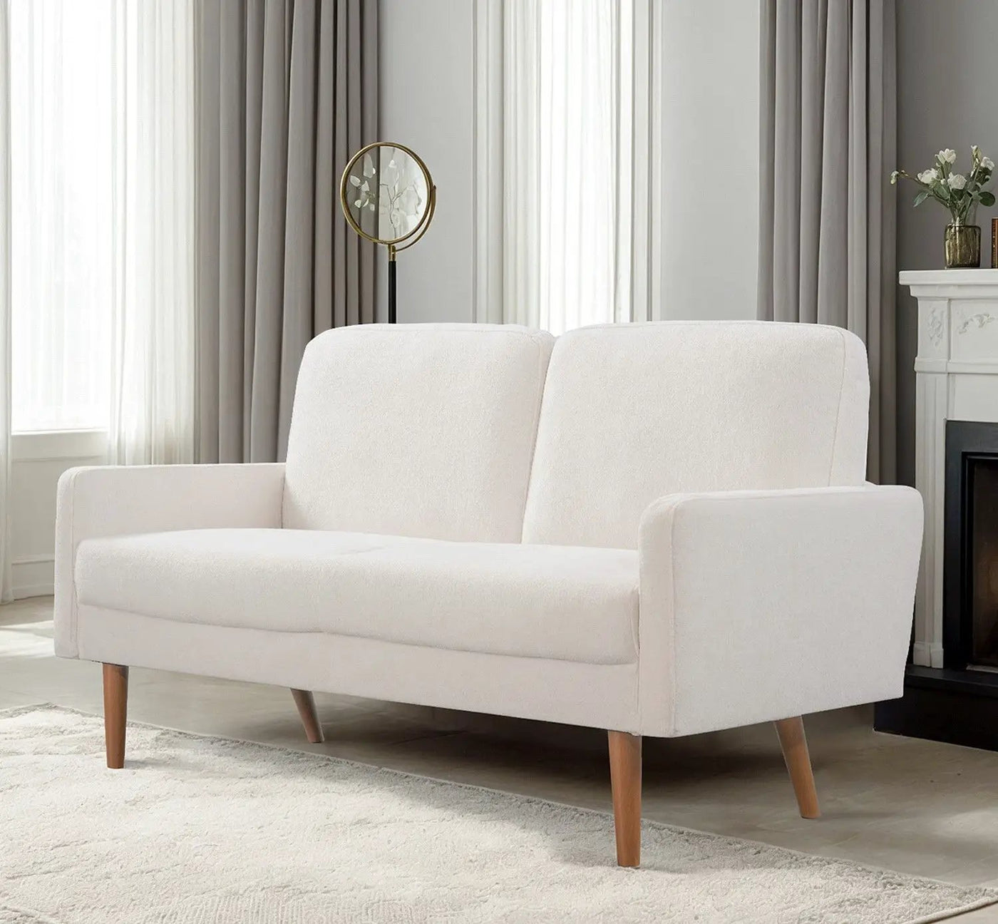 Loveseat Sofa, European Style With Sleek Design, Modern & Vintage Flair, Upholstered 2 Seater Couch by Unique Piece Furniture
