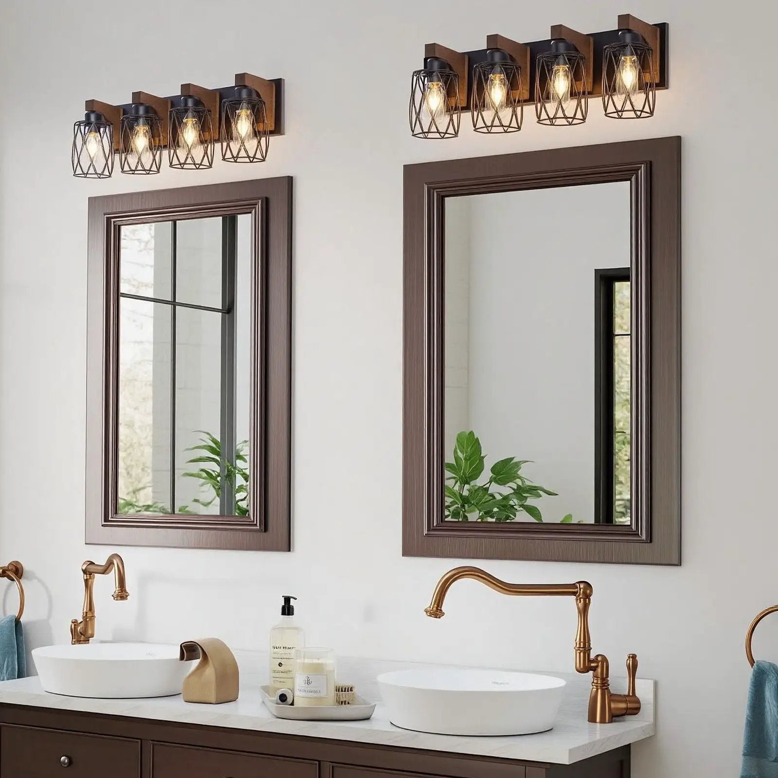 Bathroom Vanity Light, Wall Sconce With Cage Shade by HouseOfZazla