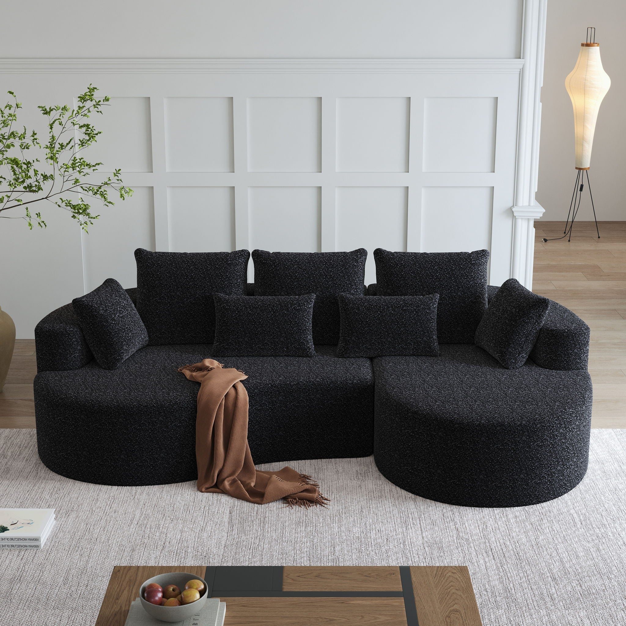 Curved Oversized Sectional Sofa With Extra Deep Seat by HouseOfZazla