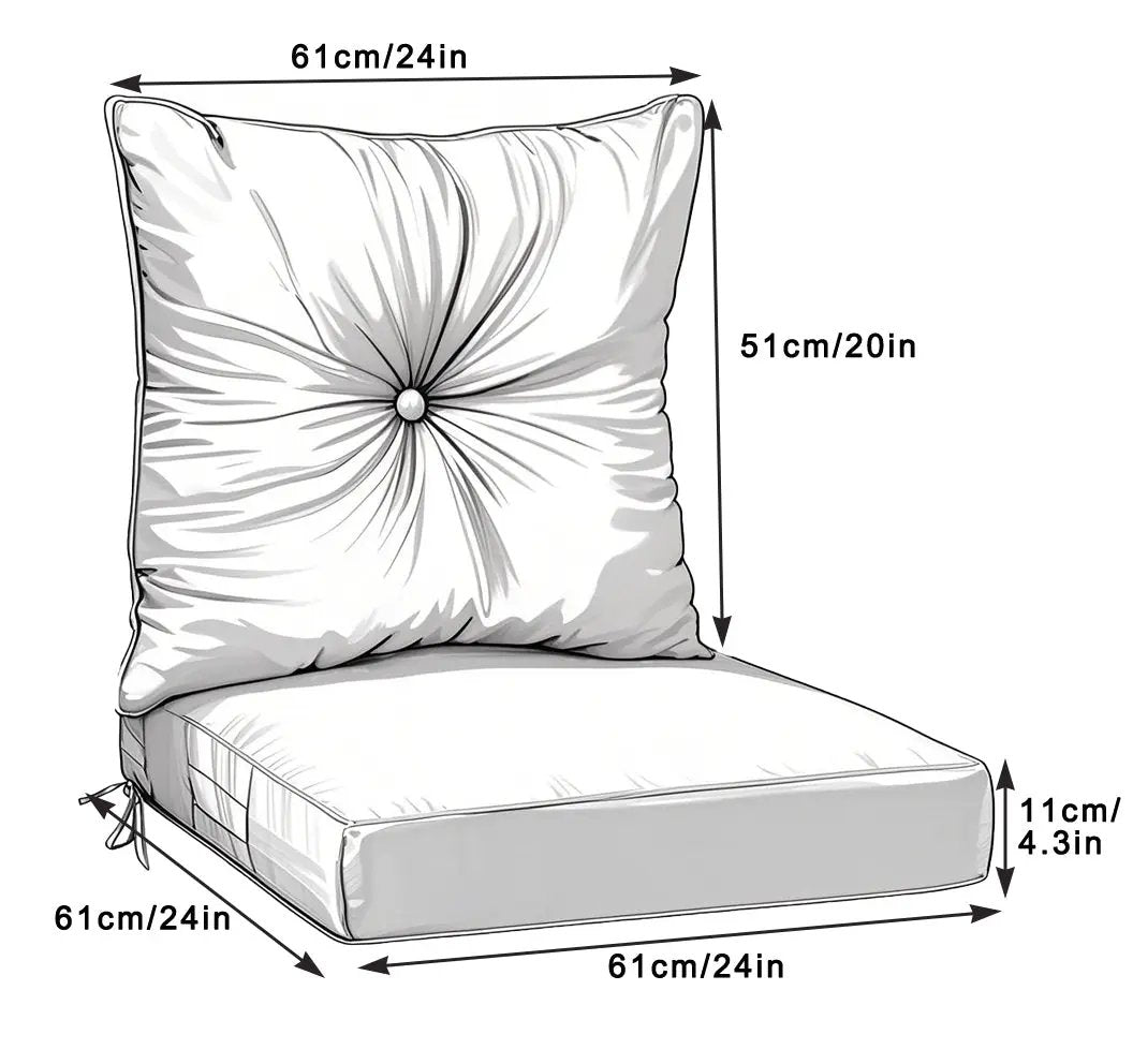 Outdoor Deep Seat Cushions for Patio Furniture, Set of 2 by HouseOfZazla