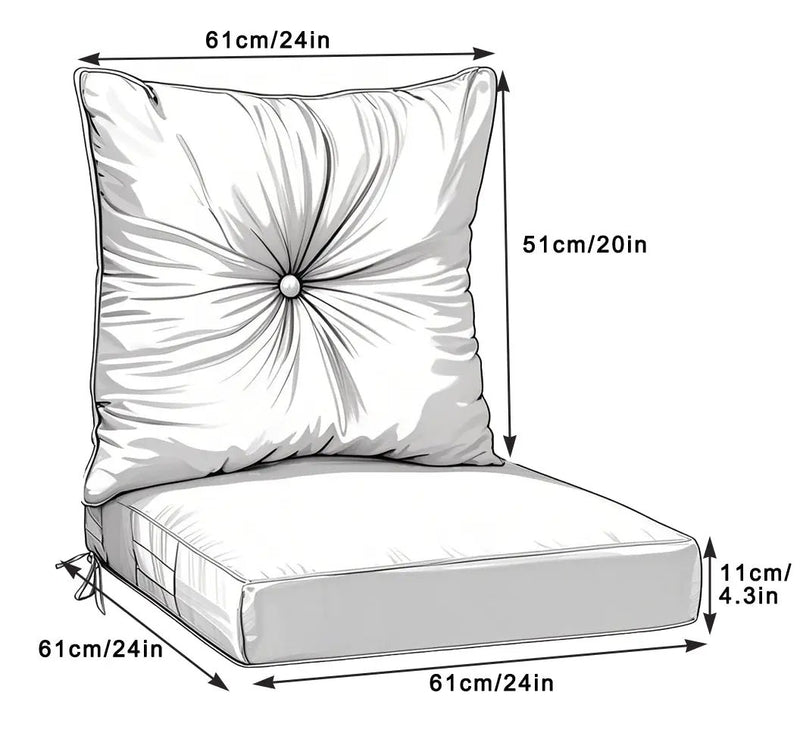 Outdoor Deep Seat Cushions for Patio Furniture, Set of 2 by HouseOfZazla
