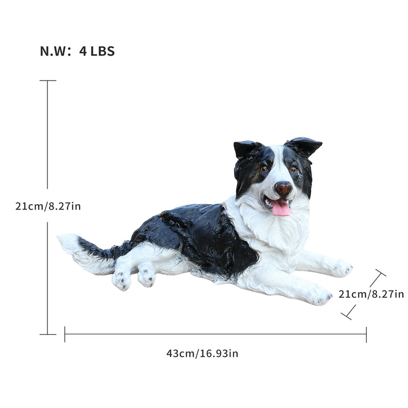 Outdoor Garden Border Collie Dog Statue Greeter by HouseOfZazla