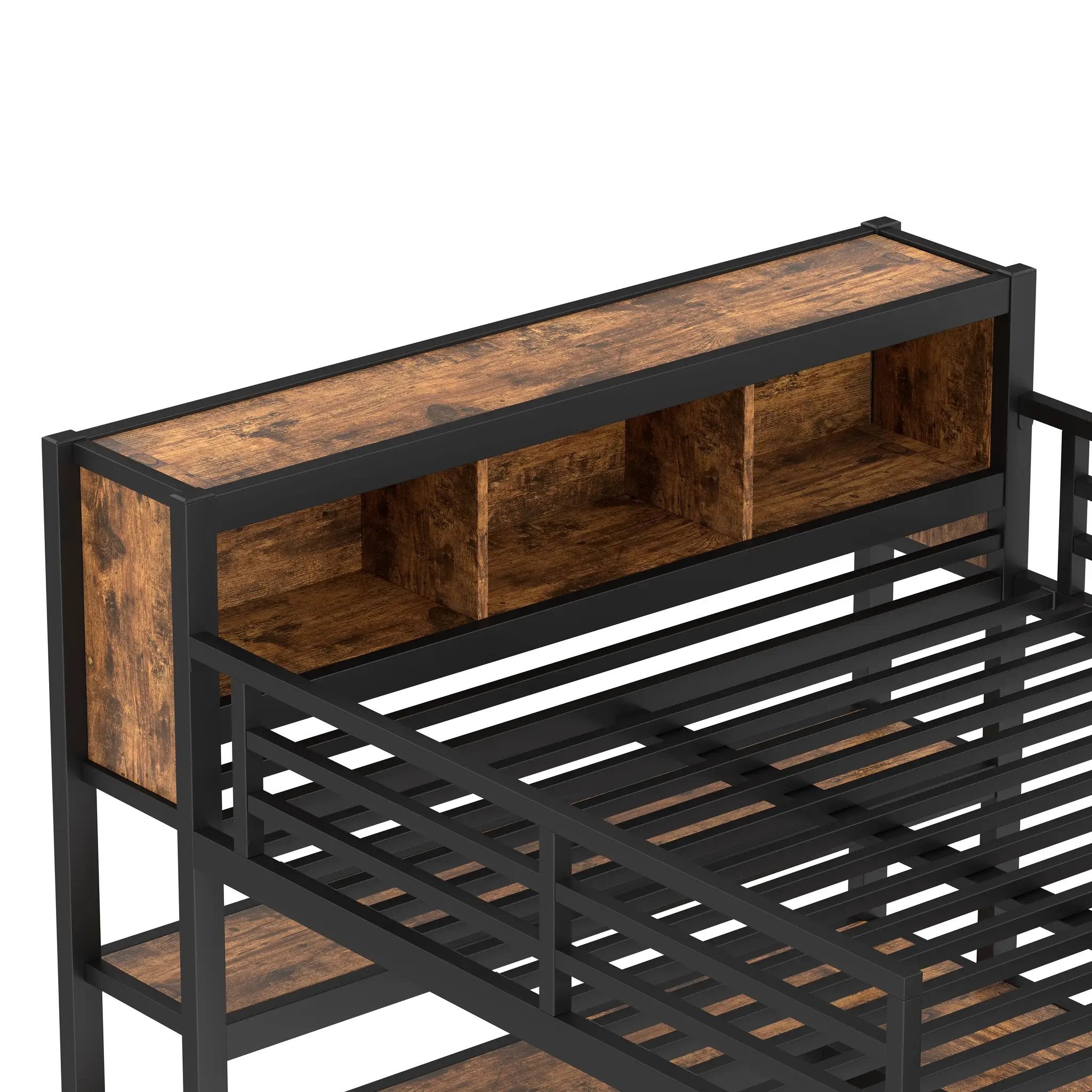 Metal Loft Bed with Wardrobe and L-Shaped Desk by HouseOfZazla