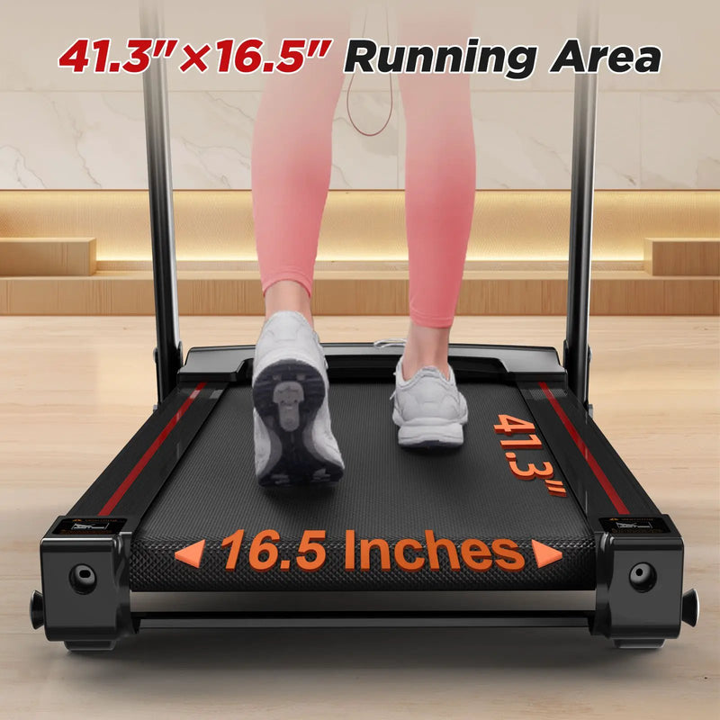 Folding Treadmills For Home - 3.5Hp Portable Foldable With Incline, Electric Treadmill For Running Walking Jogging Exercise With 12 Preset Programs, Indoor Workout Training Space Save Apartment, App - Black by HouseOfZazla